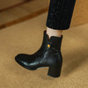 法式高级感加绒短靴，粗跟时装靴PS2119 商品缩略图0
