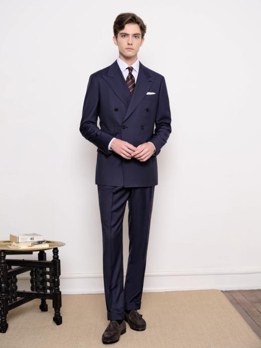 IL CERVO Super 120's 澳洲美丽诺羊毛藏蓝色全麻衬套装 商品图1