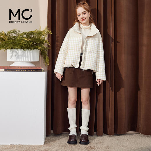 立领小香风千鸟格粗花呢拼接面包服Y3241629 商品图1