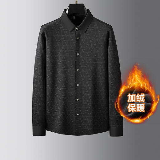 【新款DDA】大依优型大码加绒衬衫加肥加大休闲商务宽松弹力肥佬上衣打底男士胖子 商品图0