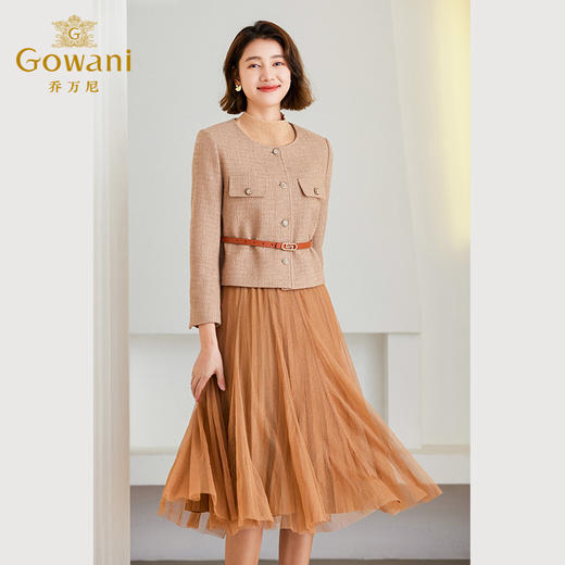 乔万尼秋冬新款小香风羊毛短外套收腰高级感ET4B909 商品图2