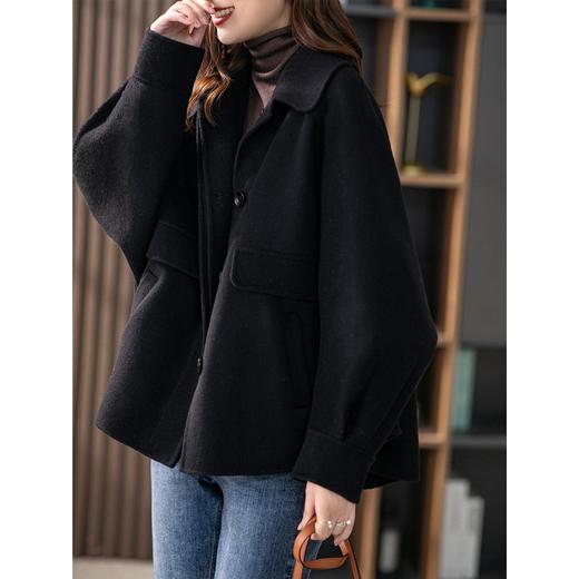 原形短款双面羊绒大衣女设计感2023秋冬新款韩版小个子羊毛呢外套 商品图3