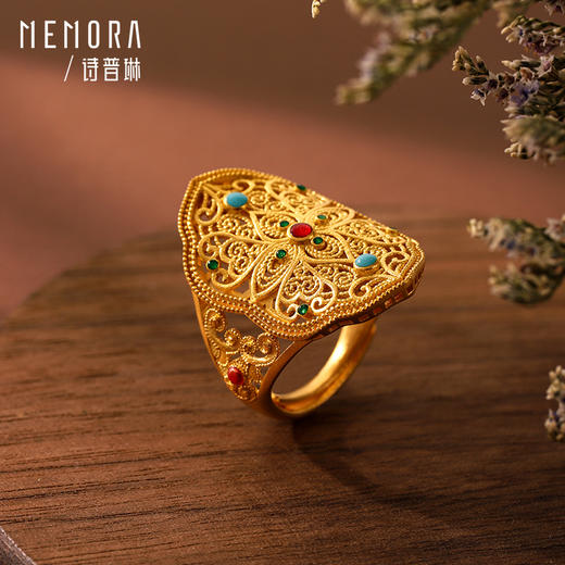 古法花丝黄金戒指女足金戒指新款送妈妈【按克计价黄金1】MEMORA诗普琳GRE02801（线上专供） 商品图5