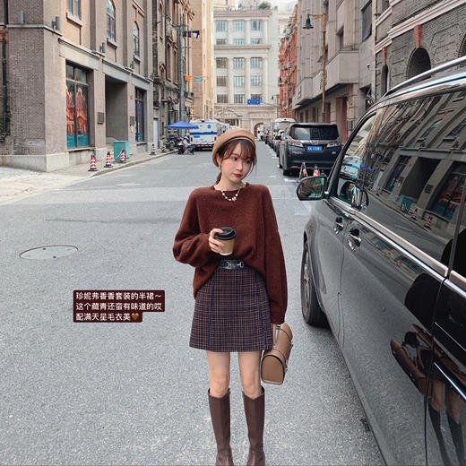 金蘑菇菇【Jennifer珍妮弗套装】精致少女感羊毛开衫短裙套装 商品图1