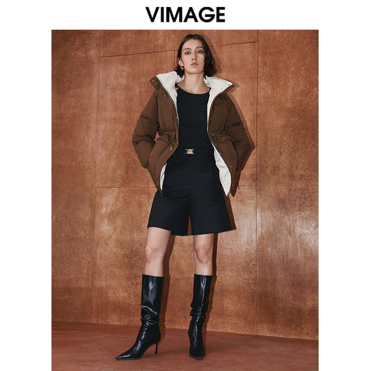 VIMAGE纬漫纪冬季时尚保暖连帽保暖白鸭绒羽绒服V2011607 商品图2