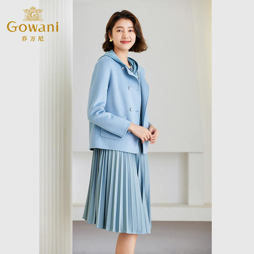 【羊绒】乔万尼新款羊毛羊绒大衣短款高级感毛呢外套ET4B826 商品图1