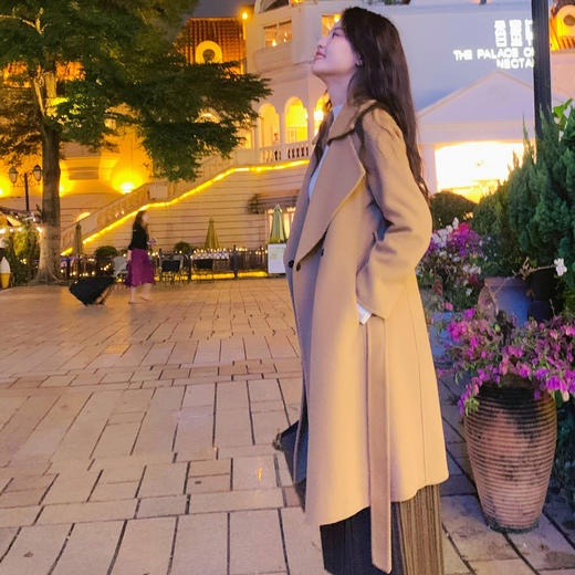 【百图lulu定制】【铂金大衣】优雅翻领 手工 100%羊毛 中长款 双面呢 商品图1