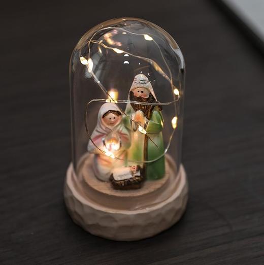 降生夜灯松玻璃罩桌面摆件尺寸11厘米 商品图3