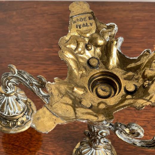 意大利古董纯铜雕花三头烛台AU290 商品图5