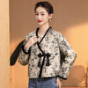 AYM冬季新款时尚气质百搭短款提花夹棉短外套原创女式唐装上衣 商品缩略图3