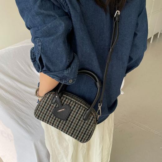 geemaa 格纹毛呢波士顿包 商品图3