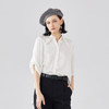 谜底宽松落肩衬衫女2023夏季新款时尚前短后长亲肤衬衣235MC6092 商品缩略图0