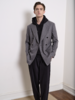 IL CERVO Super 120's 澳洲美丽诺羊毛灰色条纹法兰绒全麻衬套装 商品缩略图3