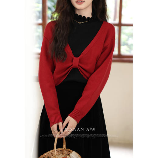 鹿向南《朗姆红酒》  酒红色毛衣LXN32660 商品图2