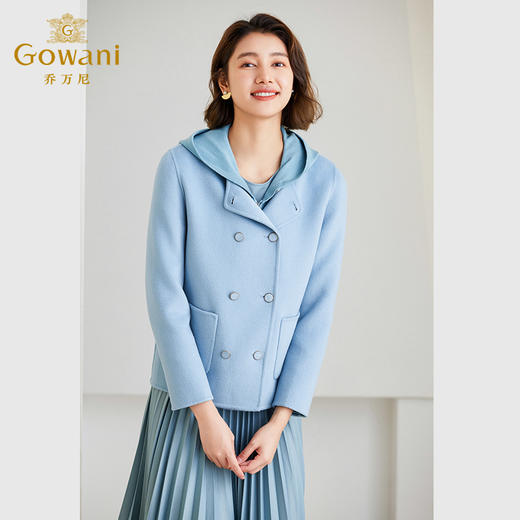 【羊绒】乔万尼新款羊毛羊绒大衣短款高级感毛呢外套ET4B826 商品图2