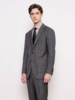 IL CERVO Super 120's 澳洲美丽诺羊毛灰色格纹全麻衬套装 商品缩略图0