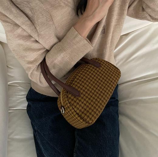 geemaa 格纹毛呢波士顿包 商品图6