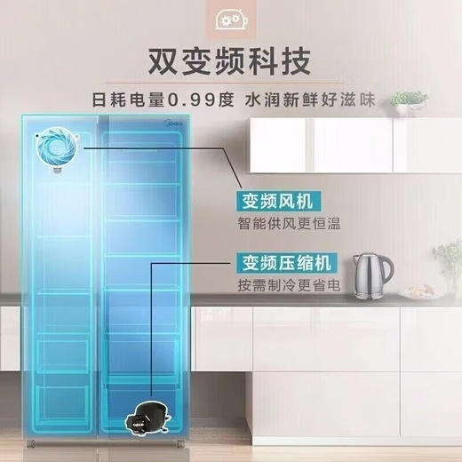 美的 BCD-558WKPM(E) 冰箱558升智能双变频节能省电智能净味控制大容量风冷无霜 商品图3