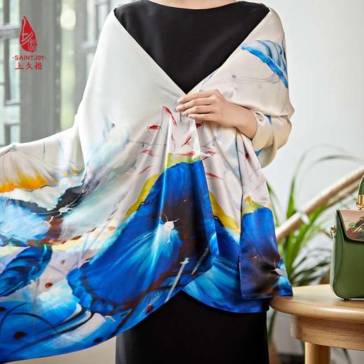 SAINTJOY/上久楷真丝披肩女式真丝披肩PJS21003水荷风裳 商品图4