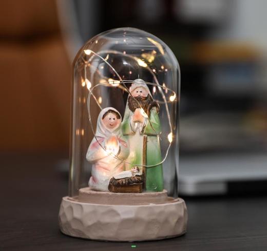 降生夜灯松玻璃罩桌面摆件尺寸11厘米 商品图0