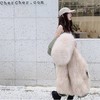 【2023新款】仿狐狸毛加厚仿皮草外套过膝款派克服大衣女中长款冬季棉服 djmf12 商品缩略图1