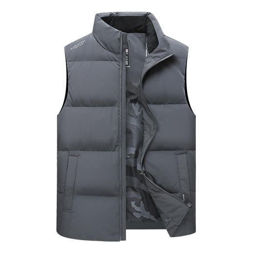 【新款DZP】大依优型大码羽绒马甲立领鸭绒坎肩外套加肥加大肥佬休闲上衣男士胖子时尚 商品图2