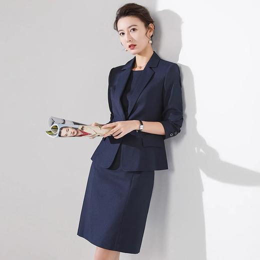 IWY/藏青色职业套装女港风复古两件套洋气时尚休闲ol工作服CQ0615 商品图0