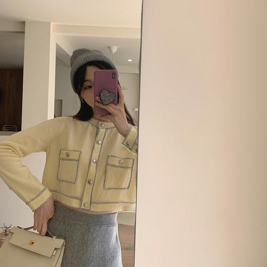 金蘑菇菇【Jennifer珍妮弗套装】精致少女感羊毛开衫短裙套装 商品图0