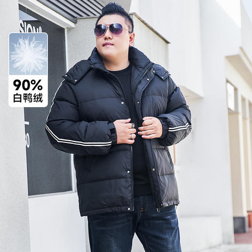 【2天发货】【超大码】【可拆卸帽】【新款DYH】大依优型大码羽绒服加肥加大冬季外套休闲胖子大码男休闲宽松上衣肥佬 商品图0