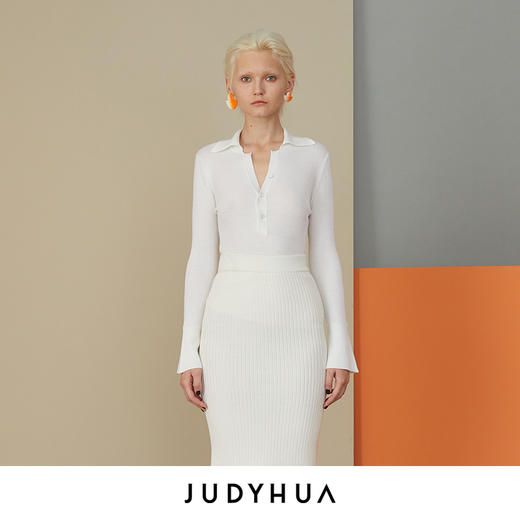 JUDYHUA 极简Polo针织上衣 商品图0