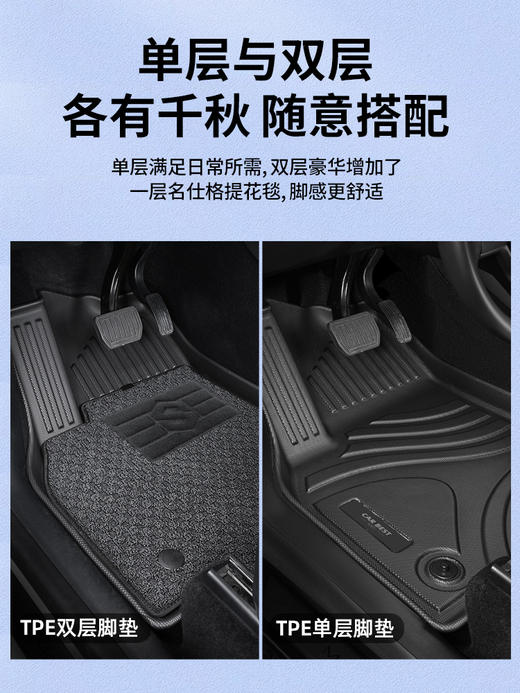 车佰仕全TPE汽车脚垫适用于大众雅阁丰田双层全包围特斯拉tpe脚垫 商品图3