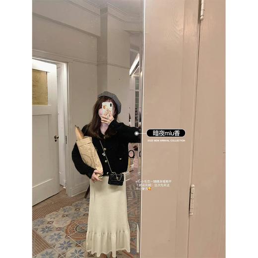 浅茶奶绿调XS码 金蘑菇菇 自制线 Moonlight圆舞曲 / 自制香香组轻盈奶甜短款毛衣 商品图1