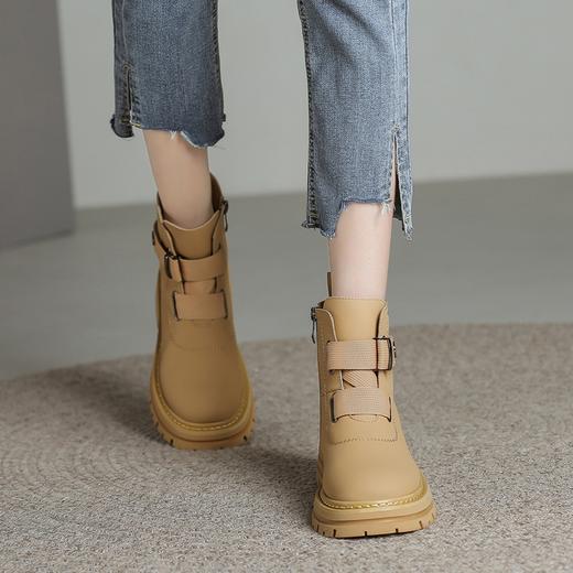 ZHR加绒马丁靴女英伦风厚底短靴女2023新款马丁靴秋冬款百搭女靴 商品图5