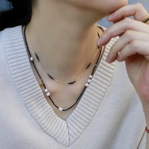 SpoiledBrat Jewelry黑尖晶珍珠项链 商品图2