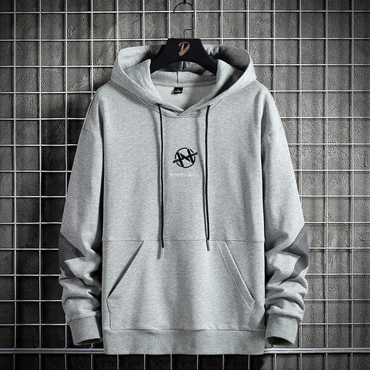 【新款DPJ】大依优型大码加绒连帽卫衣加肥加大休闲宽松透气上衣男士胖子肥佬潮款 商品图2