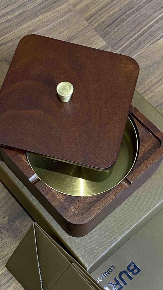 黑胡桃木烟灰缸家用客厅防飞灰香烟缸 商品图3