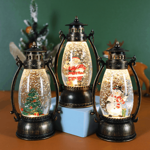 【圣诞装饰品❗️提油飘雪灯】水晶球发光手灯圣诞节复活节礼物圣诞桌面摆件雪人新年礼盒年货礼盒