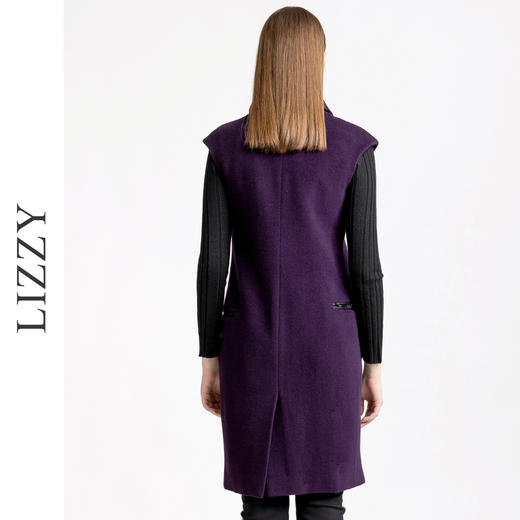 LIZZY2023秋季翻领斜门襟设计感短袖风衣式中长款连衣裙5098 商品图3