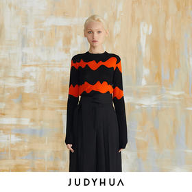 JUDYHUA 波纹嵌花针织上衣