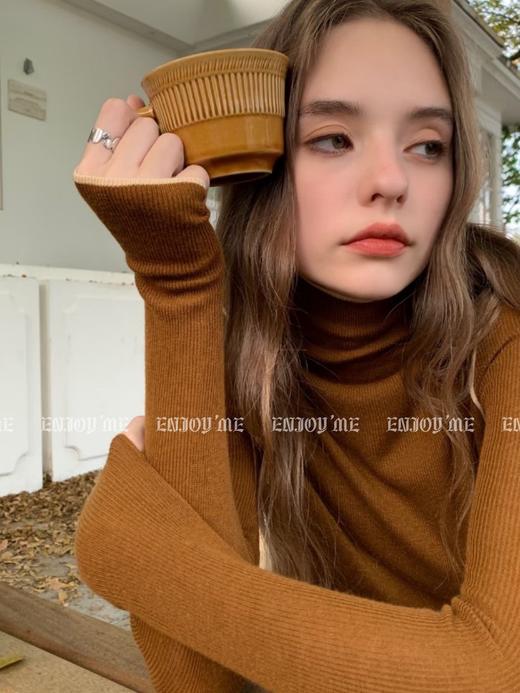 冬季派对复兴-撞色高领针织上衣 155108041 商品图3