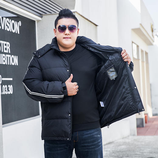 【2天发货】【超大码】【可拆卸帽】【新款DYH】大依优型大码羽绒服加肥加大冬季外套休闲胖子大码男休闲宽松上衣肥佬 商品图2