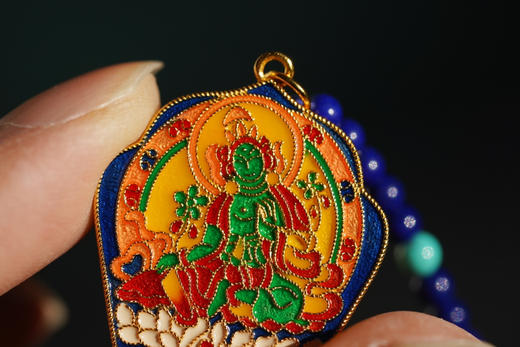 纯银烧蓝｜青金绿度母 商品图0