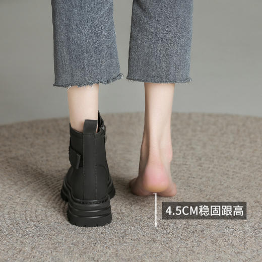 ZHR加绒马丁靴女英伦风厚底短靴女2023新款马丁靴秋冬款百搭女靴 商品图12