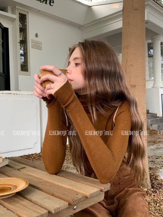 冬季派对复兴-撞色高领针织上衣 155108041 商品图4