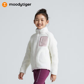 moodytiger23冬新儿童外套中大童毛绒保暖加厚拼接冬季外套 M34510403