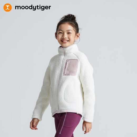 moodytiger23冬新儿童外套中大童毛绒保暖加厚拼接冬季外套 M34510403 商品图0