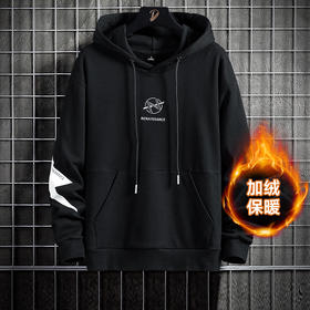 【新款DPJ】大依优型大码加绒连帽卫衣加肥加大休闲宽松透气上衣男士胖子肥佬潮款