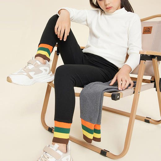 【秋冬必备】【2条起拍，一条不发货】SIIJJEYY秋冬新款儿童加绒加厚打底裤女童洋气修身薄款秋裤可外穿打底裤 商品图0