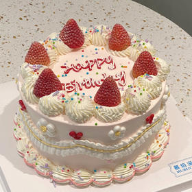 复古可爱草莓蛋糕S170