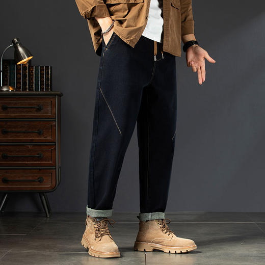 【新款DQ】大依优型大码男装牛仔裤加肥加大号肥佬宽松大号休闲潮款长裤 商品图3
